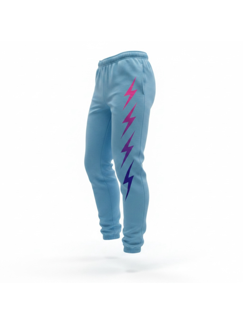 Aviator Nation Women’s XS Sky Blue Purple Bolt 4-Stripe Sweatpants Joggers
